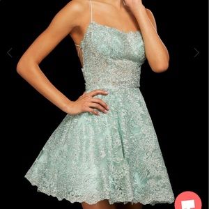 Sherri Hill Blue Rhinestone Dress